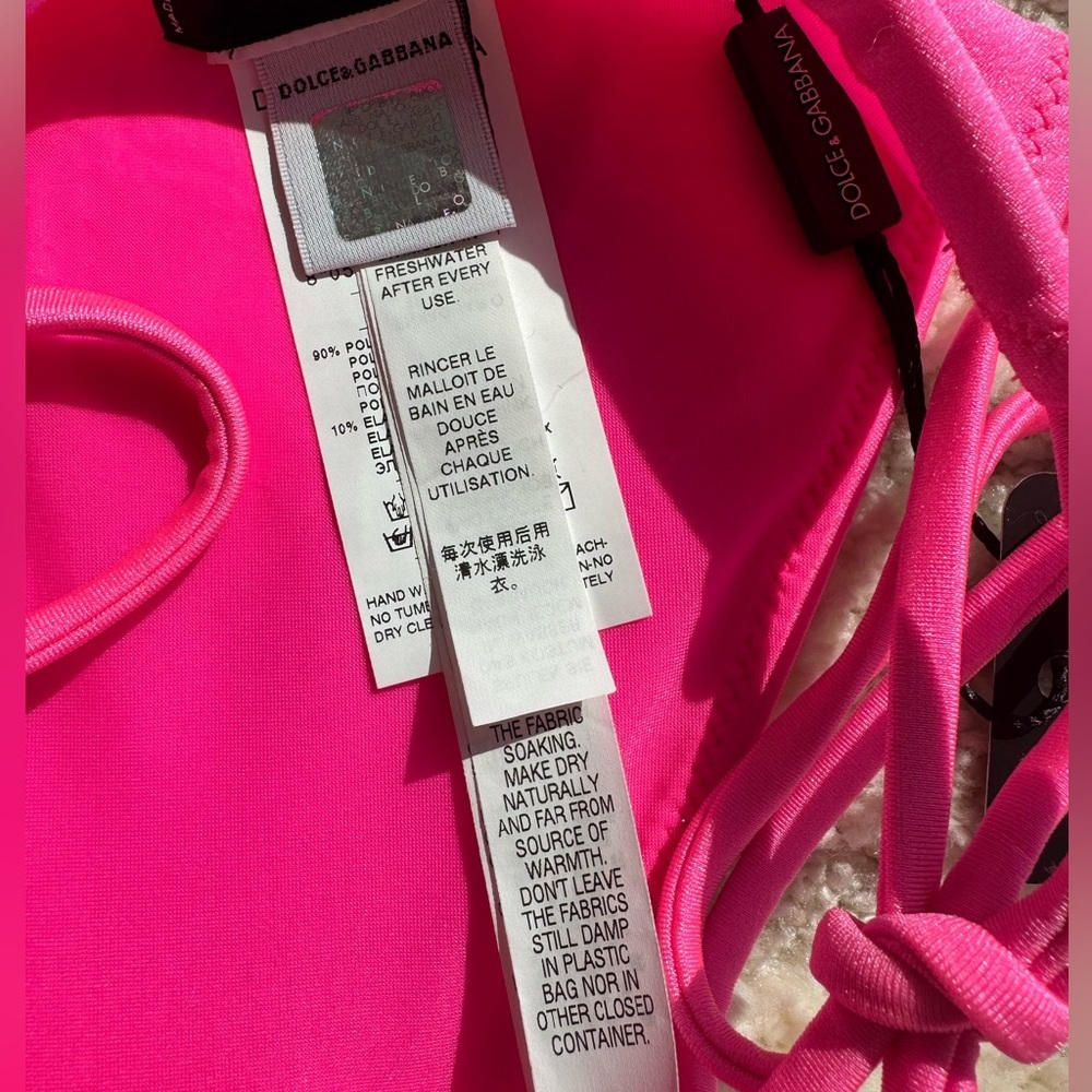D&G Hot Pink Triangle Bikini - Picture 9 of 11
